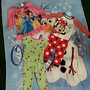 3 disney character PJS for 18 month and 2T girl!